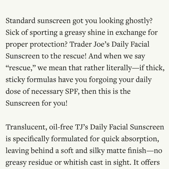 $12❤️🔥 LAST 1! Trader Joe’s Daily Facial Sunscreen SPF40 ☀️ NEW IN BOX Face - Picture 3 of 5